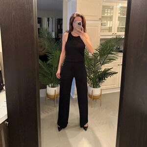 Black Sleeveless Jumpsuit, Theory, US P (XS)